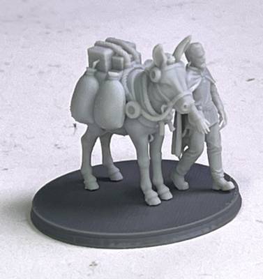 Human handler and pack mule